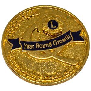 Lions Club Membership Excellence Year Round Growth Gold Pinback Badge 2000-2001